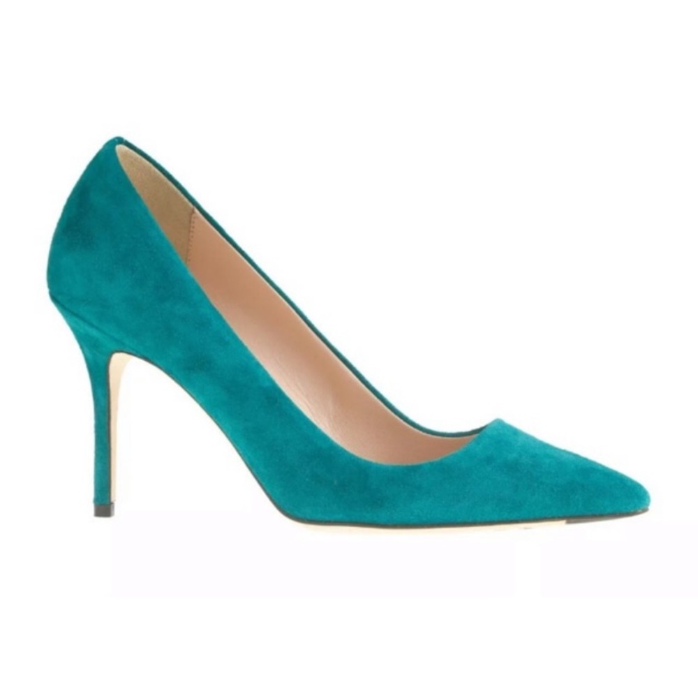 J. Crew Elsie Suede Heels in Hedgerow Green sz 8.5